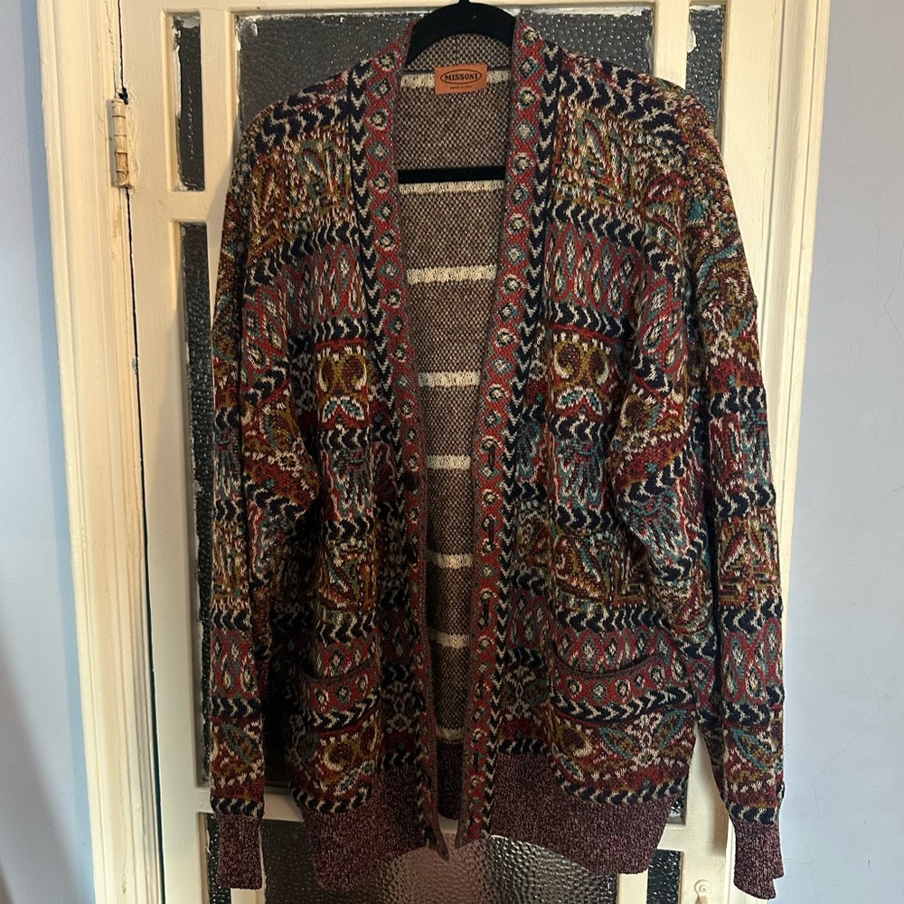 Vintage Missoni Wool Patterned Cardigan
